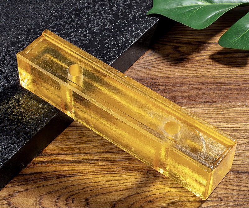 Colorful rectangle glass bricks with two holes