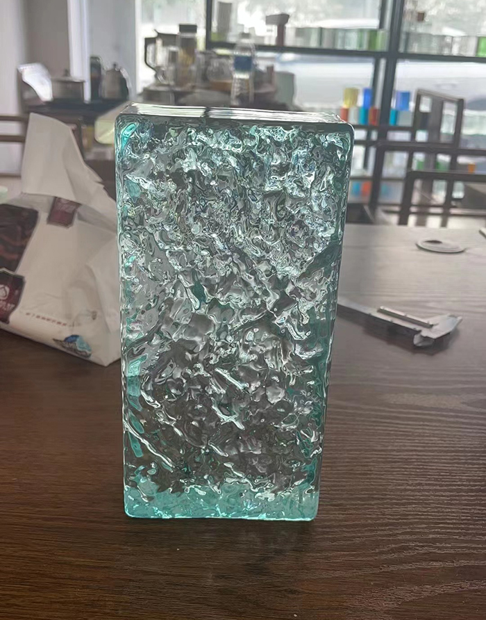 ice cracked texture colored glass bricks exported to USA