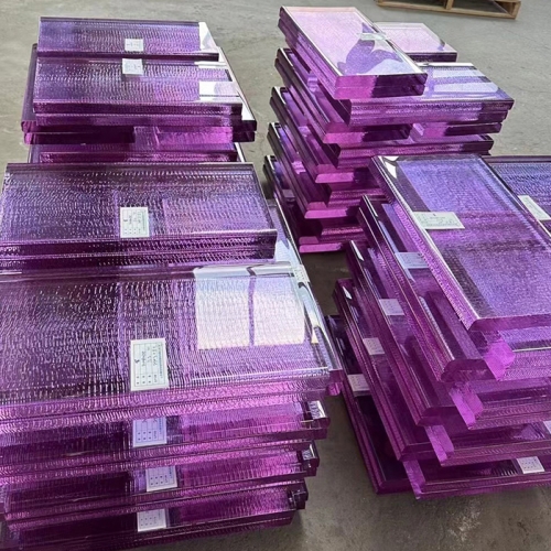 violet glass thick slabs k9 crystal colored blocks for modern sculpture casting