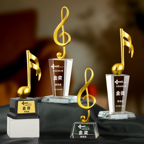 economic crystal metal musical notes trophy awards