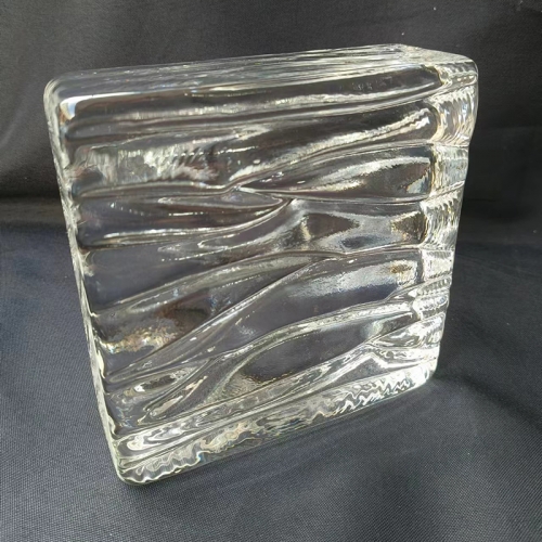 new arrival natural wave finished square solid glass blocks