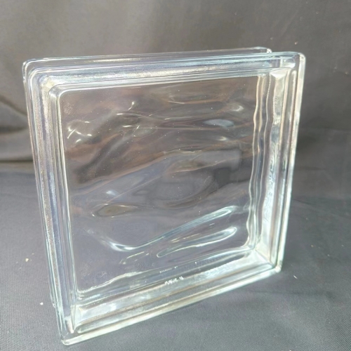European style large square wavy glass bricks with 4 side groove for hotel projects