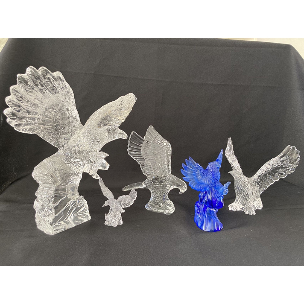 large size luxury hunting eagle crystal sculpture